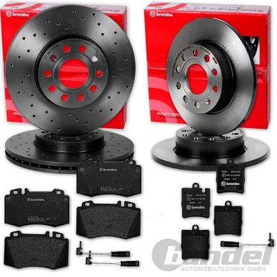 brembo BREMSSCHEIBEN + BELÄGE VORNE HINTEN für MERCEDES C-KLASSE W203 + SLK R171