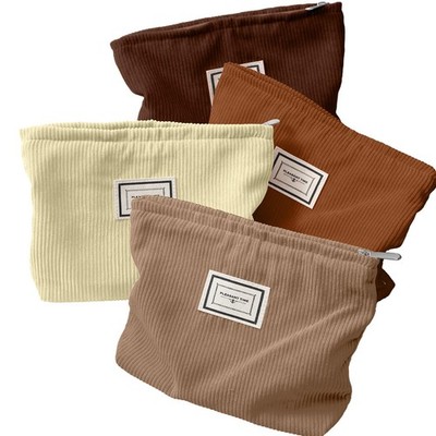 4 Pack Velvet Makeup Bag Cosmetic Bag for Women Large Capacity Corduroy Pouch...