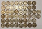Roll of 50 Silver Mercury Dimes $5 Face Value 90% Silver Coins Mixed Dates  ELM3