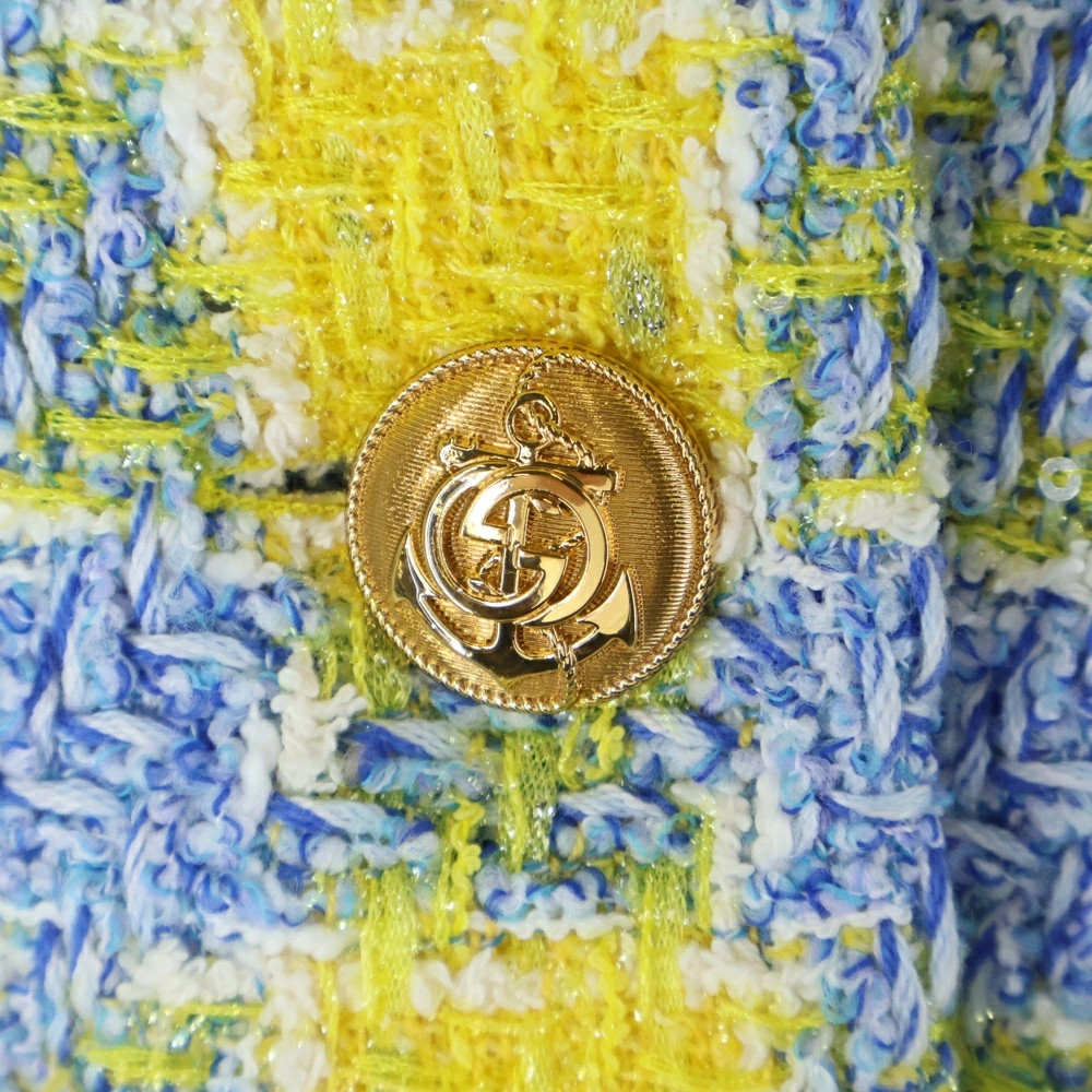 GUCCI Size: 36 Interlocking G Logo Button Lamé Tw… - image 4