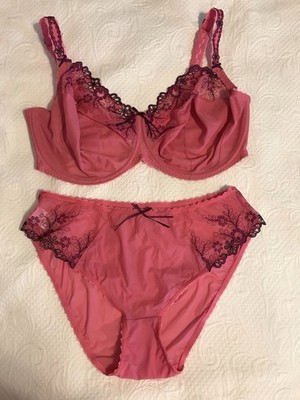 Fantasie Bra And Panties Set New No Tags Sz 38G Panties Sz XL Pink
