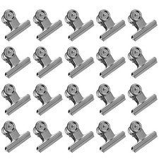 20 Pack Large Metal Hinge Clips, 2 Inch Bull Binder Paper Clips Large, Silver