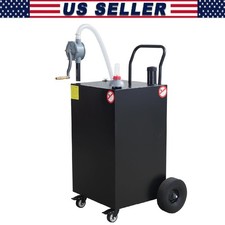 50 Gallon Gas Caddy w/ Pump  Wheels, Portable Fuel Diesel Transfer Storage Tank