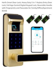 Harfo Smart Door Lock.. 5 In 1 Heavy Duty W/ ...