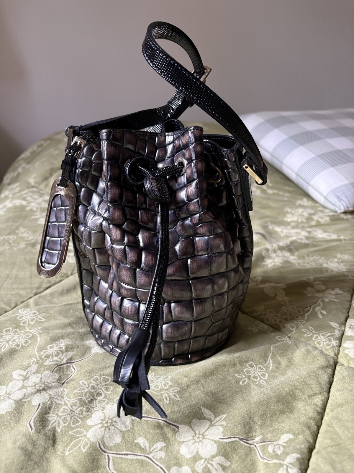 Secchiello Piccolo Borsa In Pelle Giorgio Armani