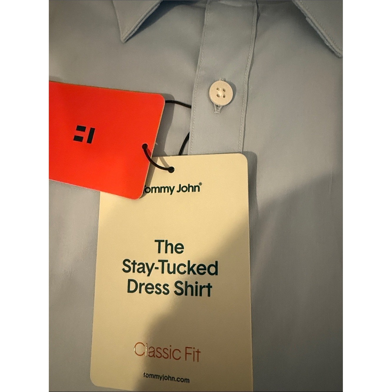 Tommy John Light Blue Classic Fit Dress Shirt 17x32/33 NWT image 2