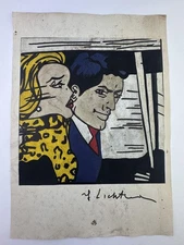 Roy Lichtenstein COA Art Painting Original Drawing Vintage Paper Signed