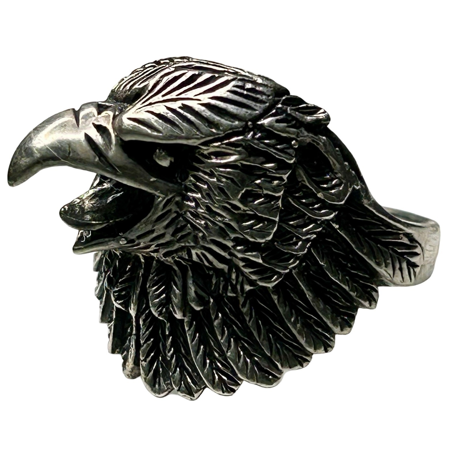 Sterling Silver Eagle Head Ring  Bold Detailed De… - image 2