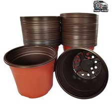 Premium 6 Inch Red Plastic Plant Pots 100Pcs Nursery Succulent Seedling Pots