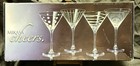 Mikasa Cheers 4-Piece Clear Decorated Martini Glass Set, Assorted Patterns — photo 1