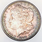 1890 MORGAN DOLLAR! BU+++! PINK TONING! RAINBOW RIMS! BEAUTIFUL PIECE! NR #G2138