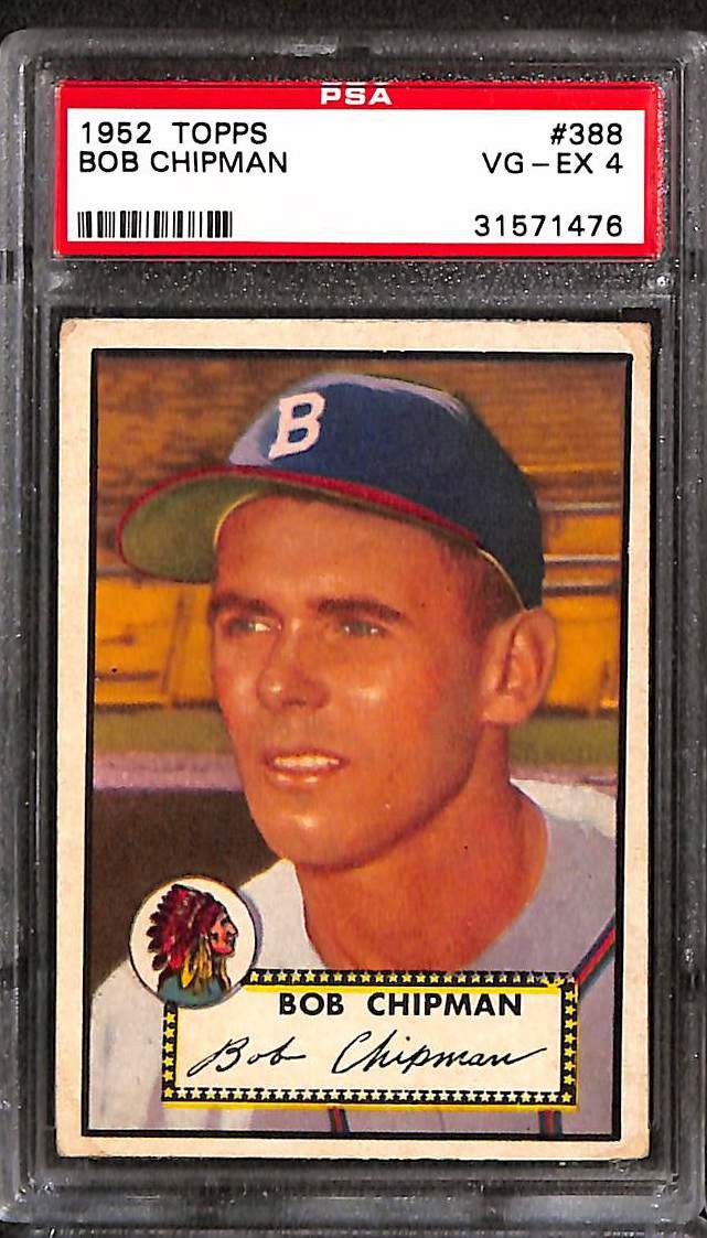 1952 Topps #388 BOB CHIPMAN PSA 4 VG-EX 31571476 