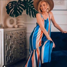 LEMLEM X H&M Striped Maxi Dress size medium