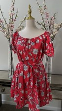 Red Floral Dress M