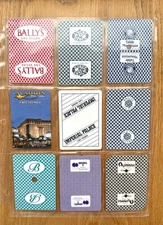 Lot of 9 Casino Single Swap Playing Cards - 2 Jokers - Some Cancelled Cards