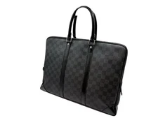 LOUIS VUITTON N41123 Porte-Documents Voyage GM Damier Graphite Black From Japan