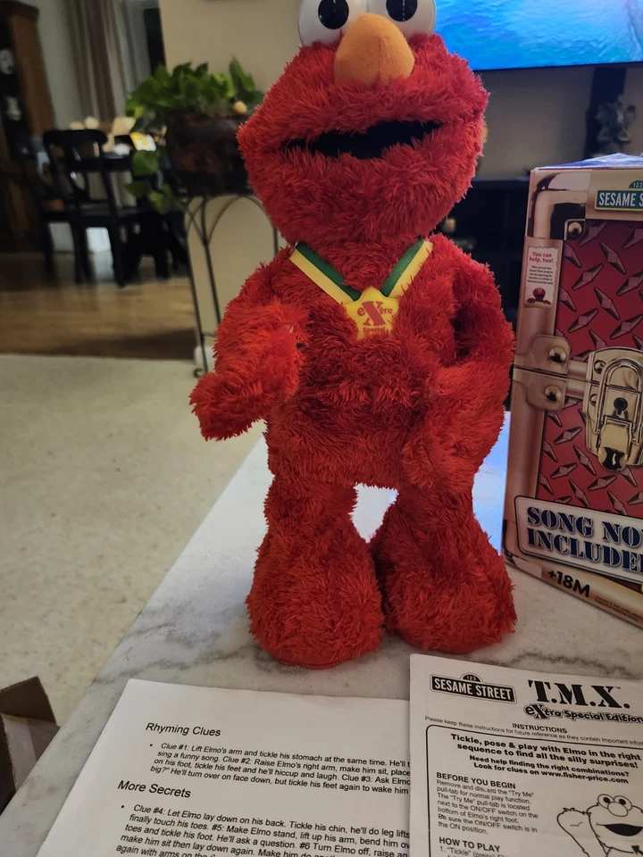 Tickle Me Elmo TMX Edición Extra Especial Plaza Sésamo 2007 Probado Funcionando De Colección Foto 2 de 4