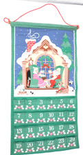 Calendario dell'Avvento Avon • Vintage 1987 Panno Cotone da Appendere Conto alla Rovescia NO MOUSE