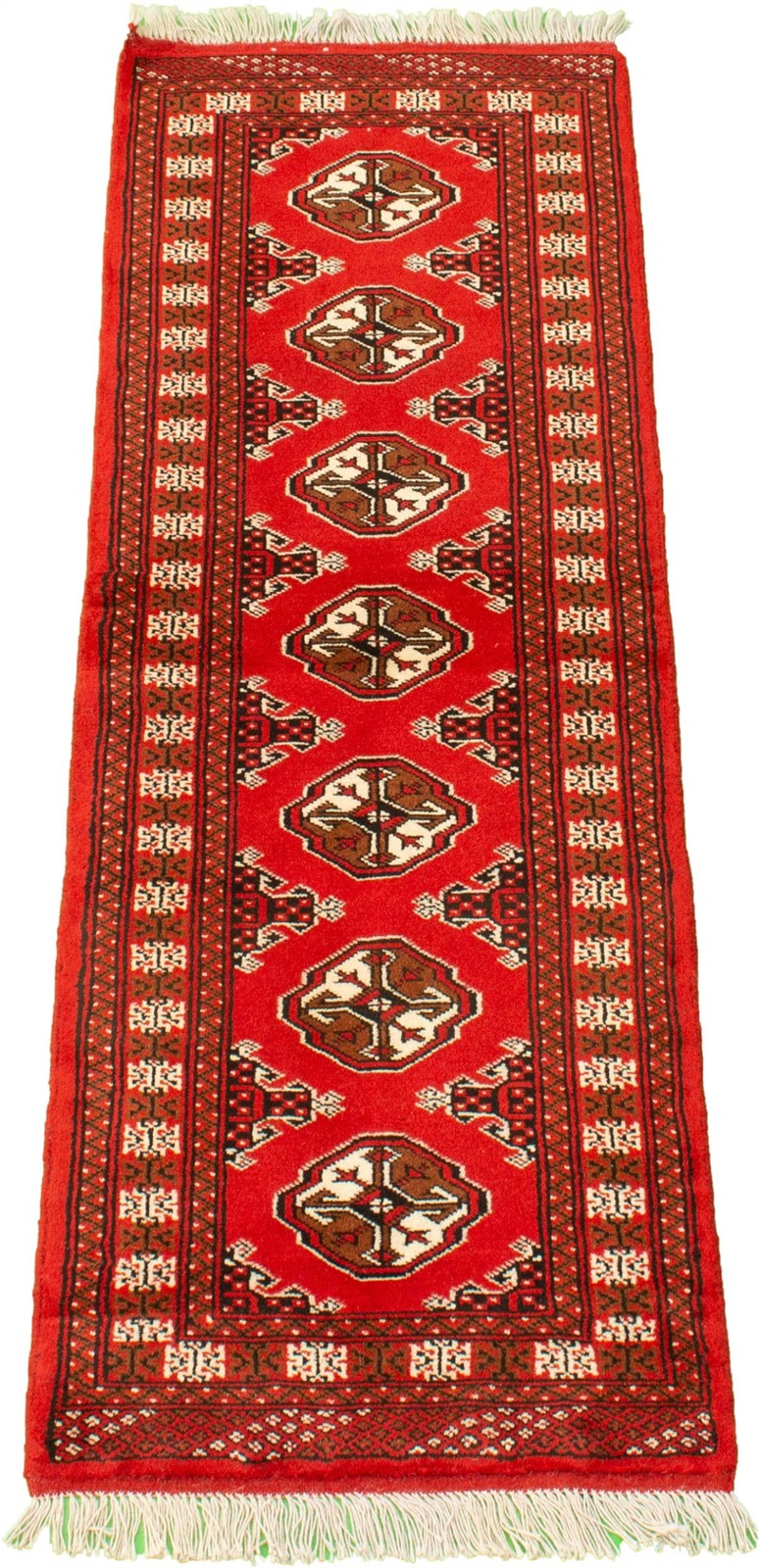 Vintage Dark Copper Traditional 2'0" x 6'2" Hand-Knotted Oriental Wool Area Rug