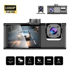 Car Dual Lens Dash Cam HD 1080P Front/Rear/Inside Video Recorder Camera G-Sensor