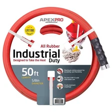 Apex Hot Water Hose 5/8" Red Rubber – 25 Ft & 50 Ft Industrial Duty