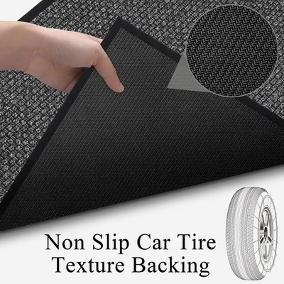 Jute Stair Carpet Treads Non Slip with Rubber Backed,15Pcs Indoor Black Stair...