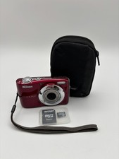 Nikon Coolpix L24 Red Compact Digital Camera 14MP 3.6x Zoom - Bundle Tested