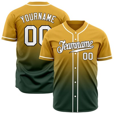 Custom Gradient Crimson Green Jersey - Personalized Unique Baseball Gift