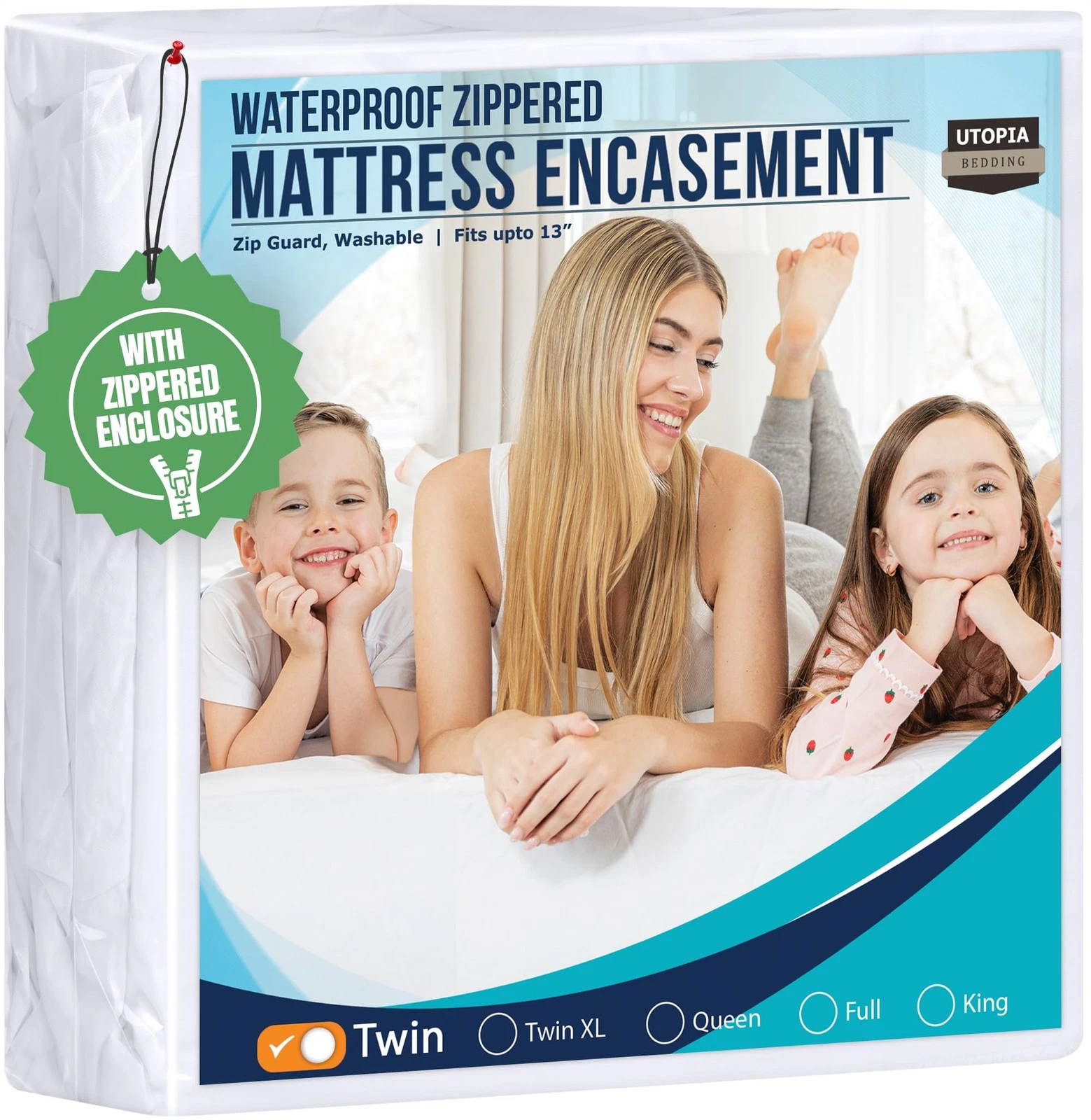 Mattress Protector Zippered Twin Size, 100% Waterproof Bed Bug and Dust Mite ...