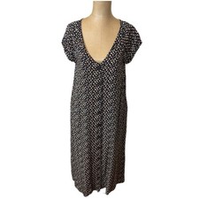 Madewell Button Front Midi Dress Floral Orange & White Flowers Size XS