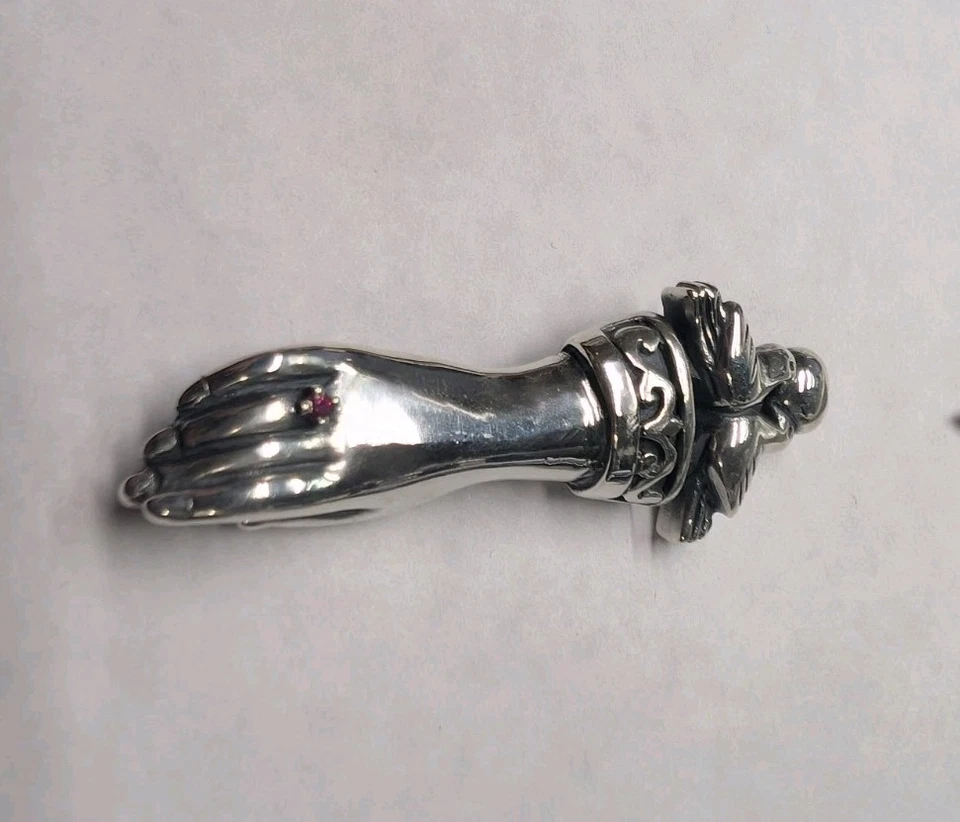 Palomas James Avery retiradas con broche de corazón a mano con rubí extremadamente raro Foto 4 de 4