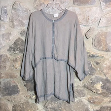 Vintage Lagenlook Size 2 Bohemian Long Top With Oversized Attached Jacket USA