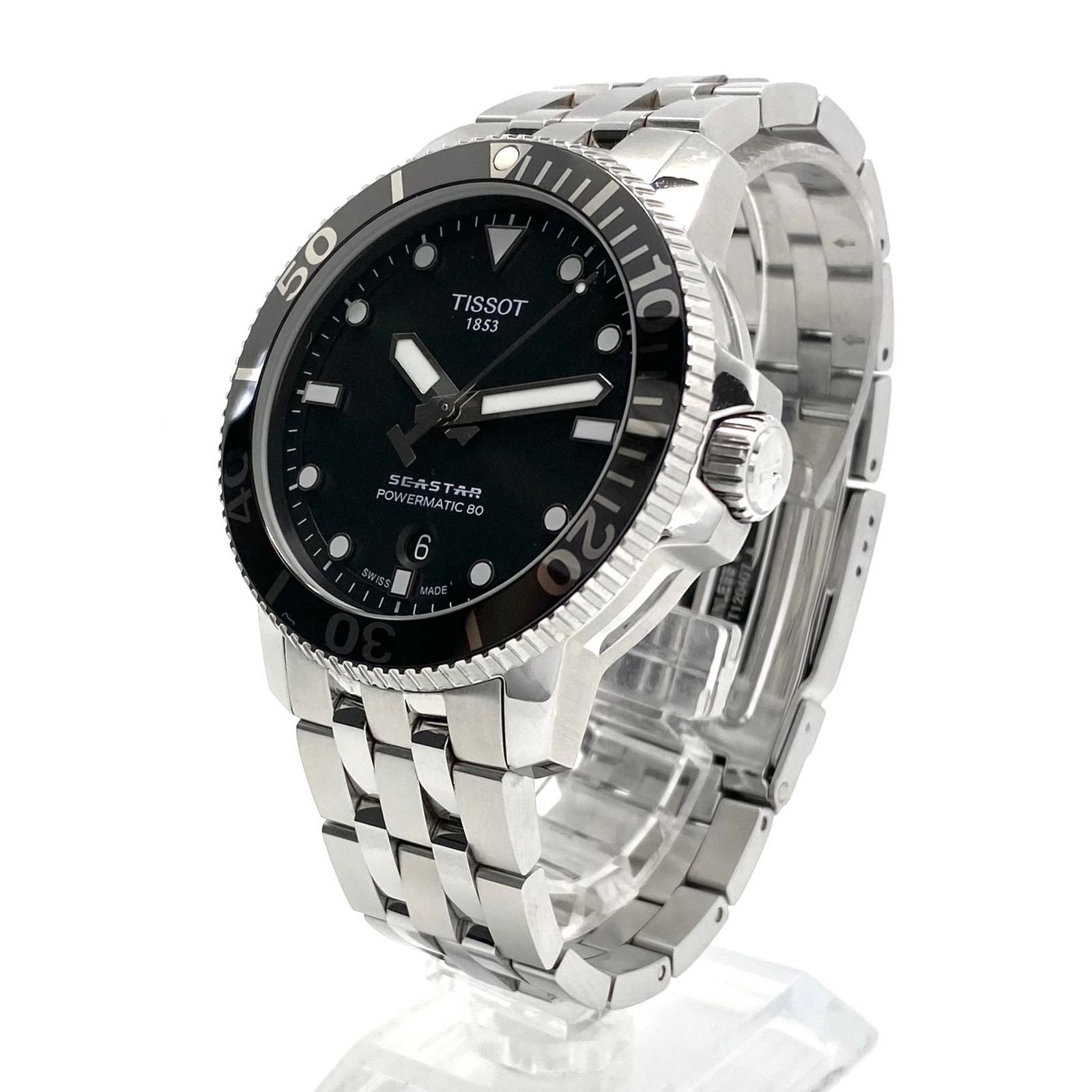 Tissot Seastar 1000 Powermatic 80 Automatic Watch Black, Date, 30ATM Used