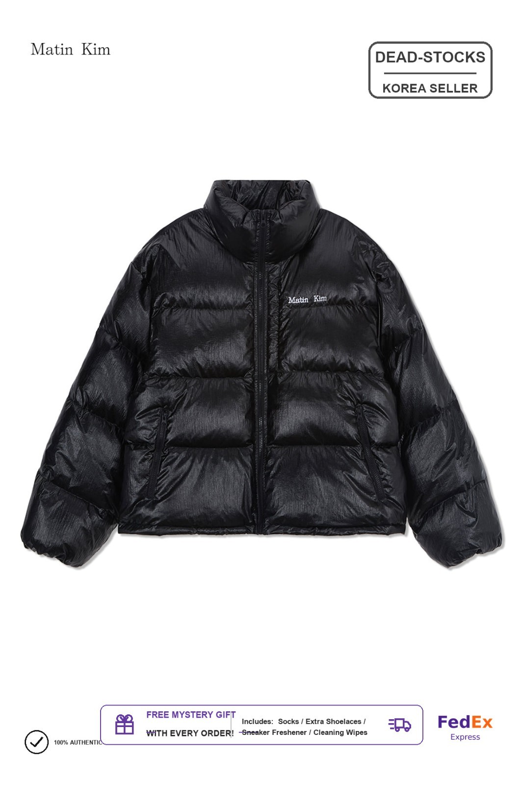 [MATIN KIM] MK259ODW512HBB SMALL LOGO VOLUME DOWN JUMPER MEN BL Asian Fit FEDEX