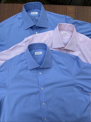 Lot Of Three Ascot Chang Custom Made Shirts Men s Fitted Size 41/42, 16.5 X 33.5