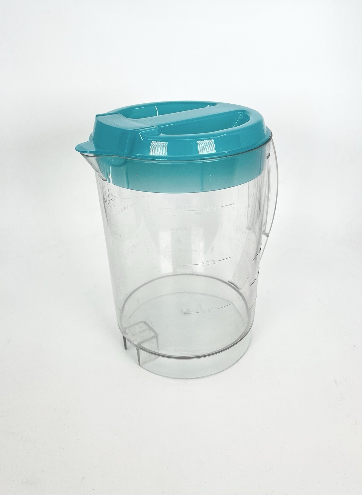 Mr Coffee Iced Tea Replacement 3 Quart Pitcher Turquoise Flip Top Lid **CRACKED*