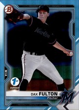 2021 Bowman 1st Edition Sky Blue Foil #BFE32 Dax Fulton Card