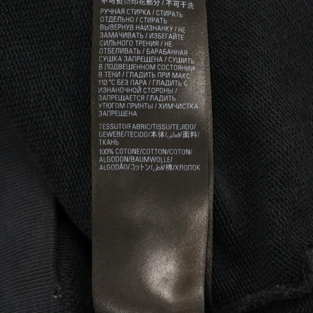 Felpa con cappuccio BALENCIAGA 23SS nastro stampa logo invecchiato pullover nero usata 00a6