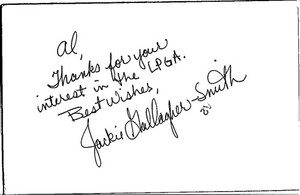 1990's -Jackie Gallagher-Smith- Signed/Autograph/Auto Postcard Golf LPGA Tour