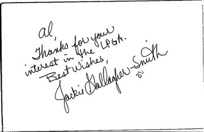 1990's -Jackie Gallagher-Smith- Signed/Autograph/Auto Postcard Golf LPGA Tour