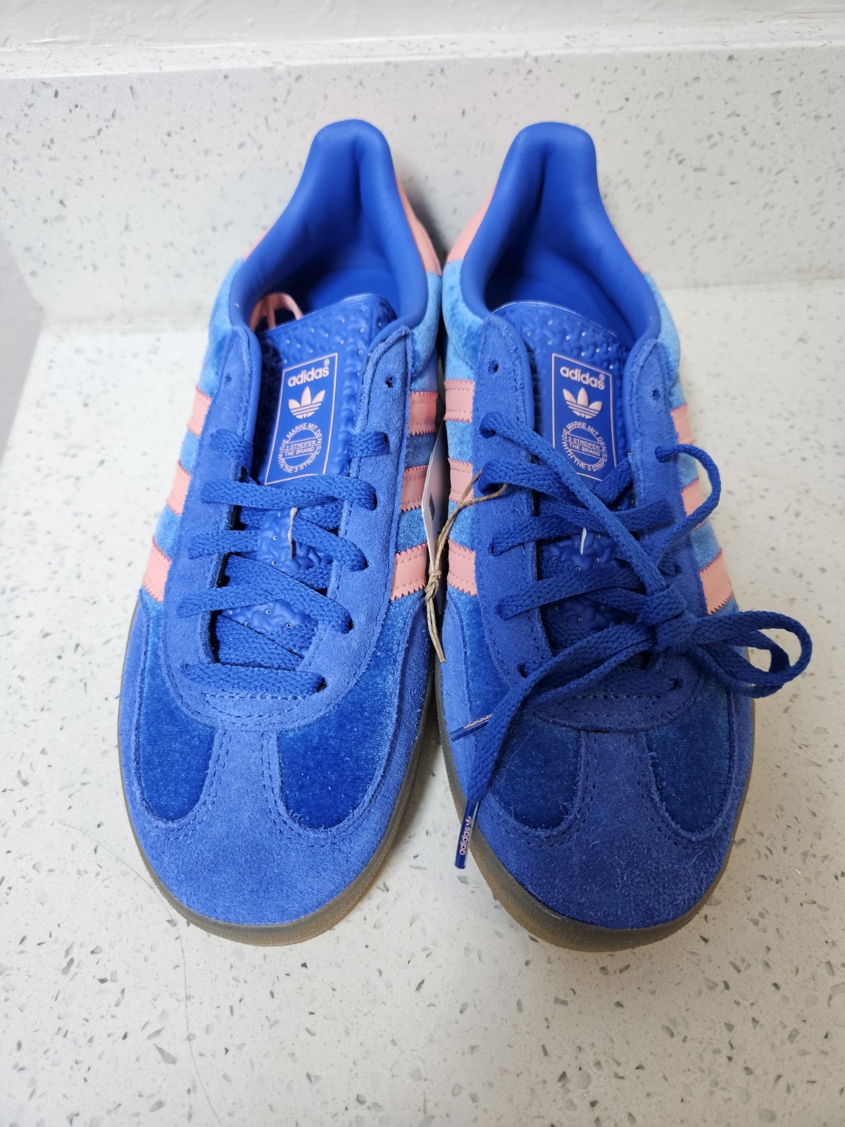 Adidas Gazelle Indoor 'Blue Semi Pink Velvet' Women's  - IG6785 Size 6.5 thumbnail 7