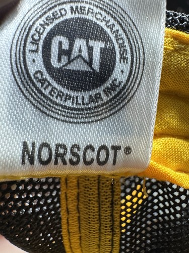 CAT Racing Ball Cap Caterpillar Yellow & Black Logo Hat Strap Back - Picture 6 of 6