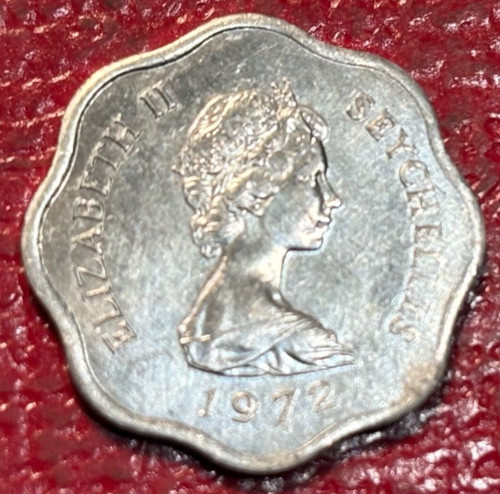 HIGH GRADE AU/UNC DETAILS 1972 SEYCHELLES ALUMINUM 5 CENTS COIN-JUN358