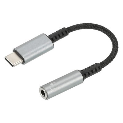 USB Type C to 3.5mm Headphone Jack Adapter USB C to Aux Audio HiFi Cord 5'', Grey