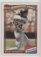 1991 Topps Bazooka Shining Stars Rickey Henderson #2 HOF 05k6