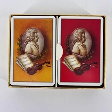 Vintage Platnik Plastic Treated Playing Cards Mozart Set 2 Decks with Jokers