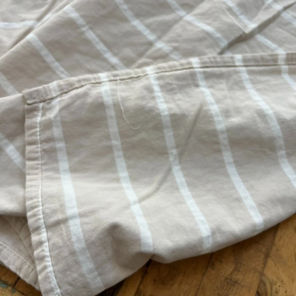 Cortina de Ducha Umbral Beige y Blanco Rayas 100% Algodón 67 x 68.5" Foto 4 de 4