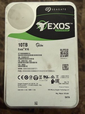 Seagate Exos X16 10TB,7200 RPM,3.5 inch Internal Hard Drive - ST10000NM001G