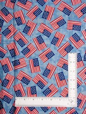 Patriotic American Flag Blue Fabric Half-Yard Flags USA Cotton by Windham