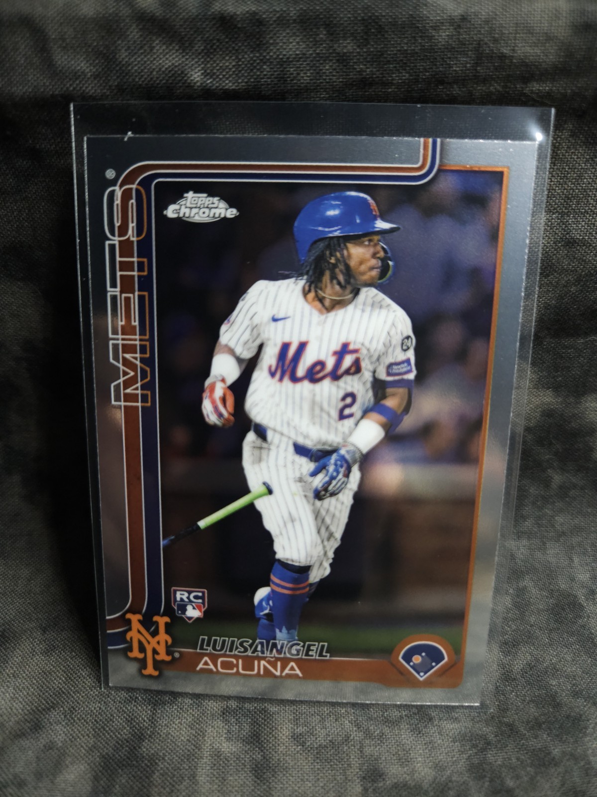 2025 Topps Chrome Luisangel Acuna Base Rookie Card #56 Mets RC